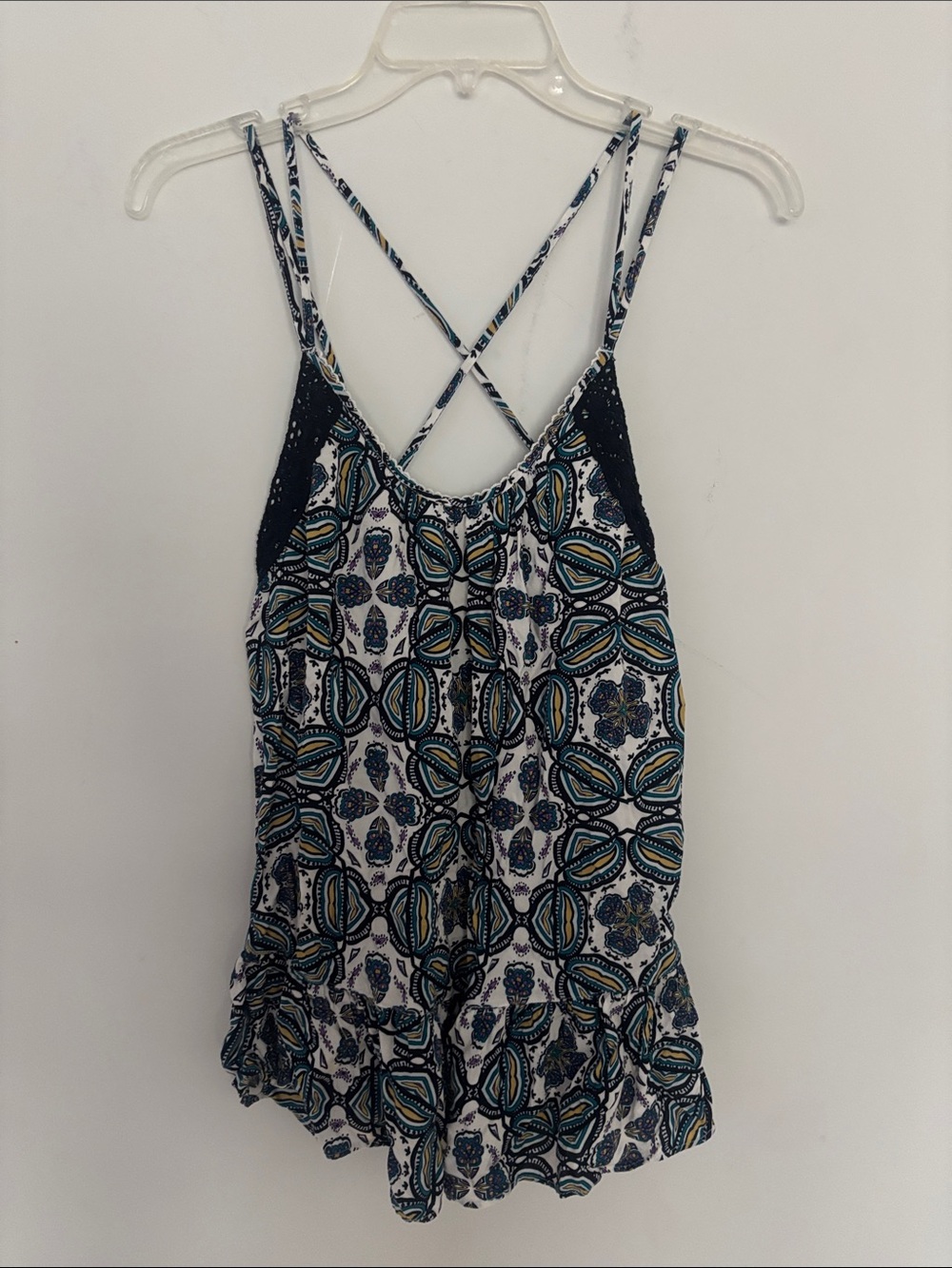 Melrose and Market Blue, Teal & Yellow Printed Tank